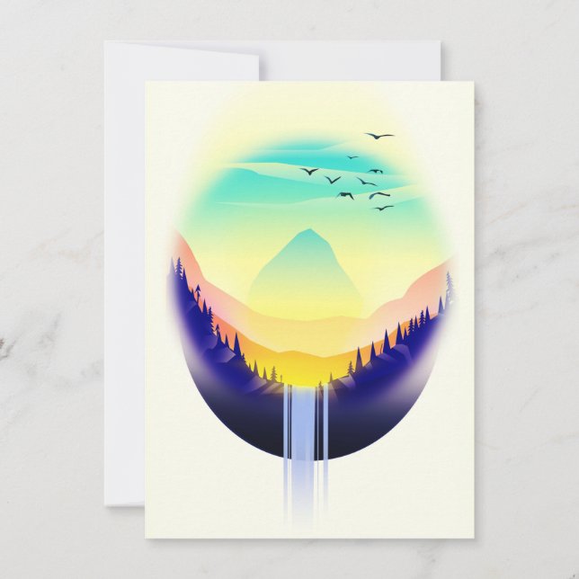 Waterfall Landscape Invitation (Back)