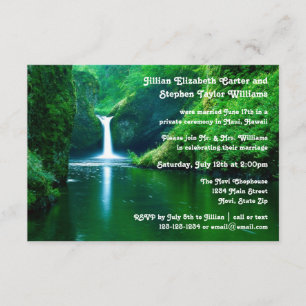 Waterfall Landscape Photo- 3x5Wedding Announcement
