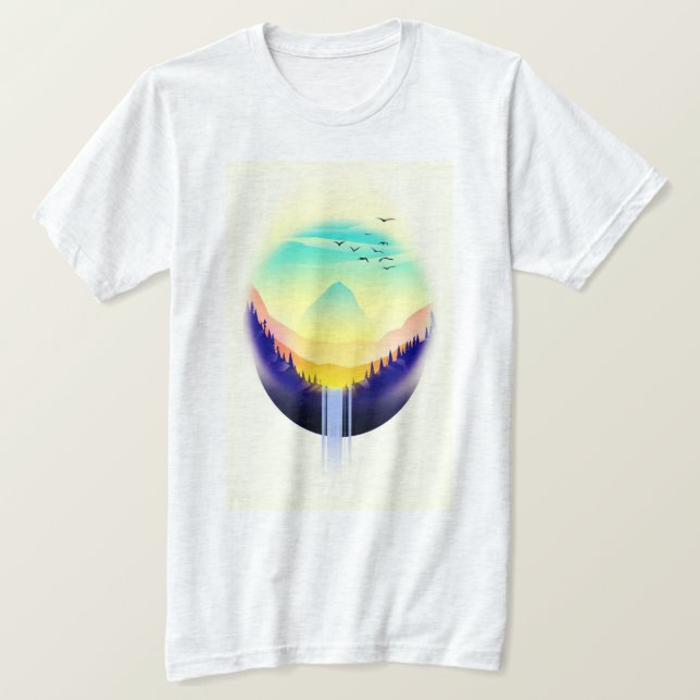 Waterfall Landscape T-Shirt (Design Front)