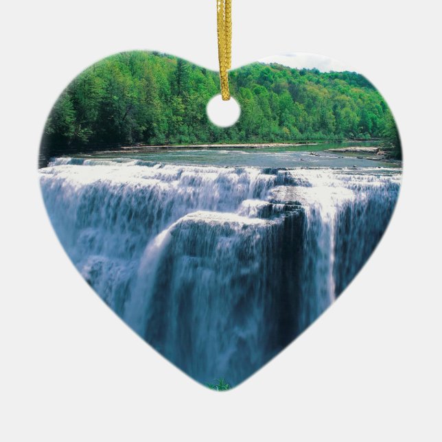 Waterfall Letchworth State Park New York Ceramic Ornament (Front)