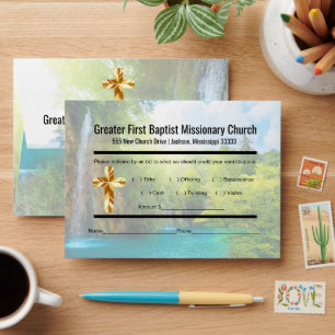 Waterfall Modern Church Tithe Envelope 