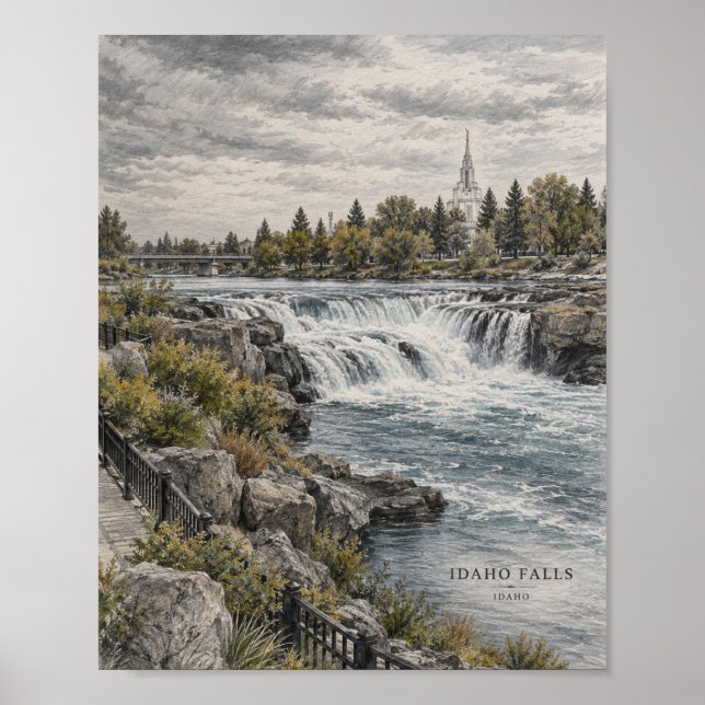 Waterfall Mountain Landscape Poster #112 (Front)