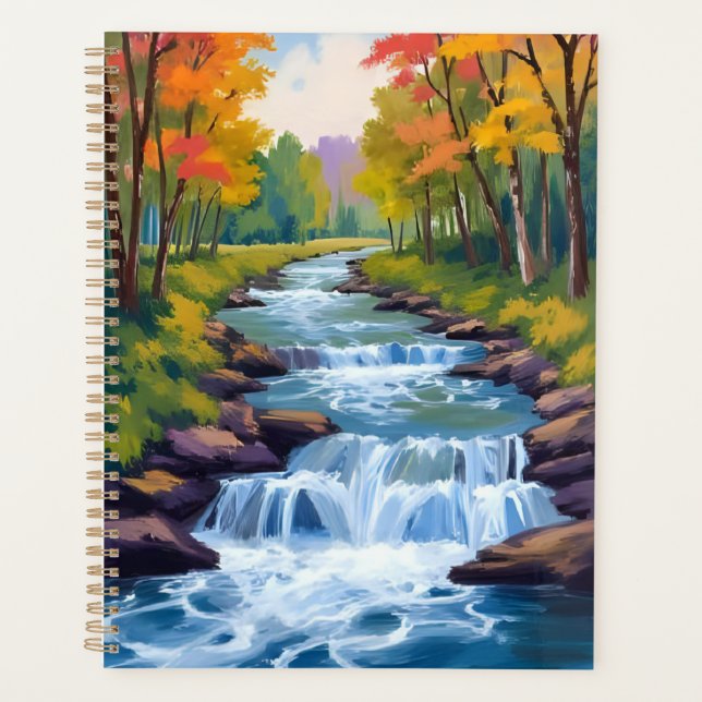 Waterfall Nature Landscape Painting (Devant)