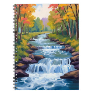 Waterfall Nature Landscape Painting Notebook