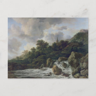 Waterfall Near a Village, c.1665-70 Postcard