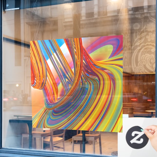 Waterfall of Colour  Window Cling (Cafe Window)