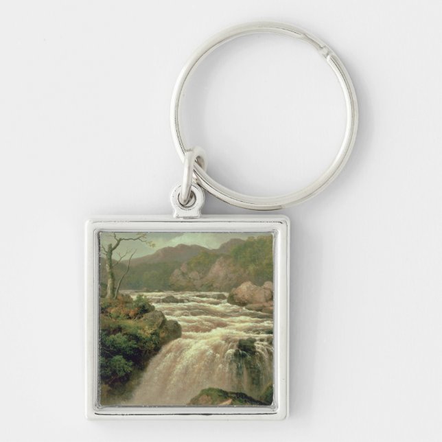 Waterfall on River Neath, South Wales Keychain (Front)