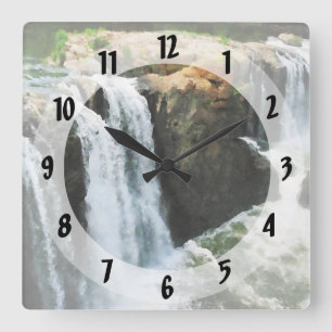 Waterfall Paterson NJ Square Wall Clock