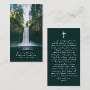 Waterfall Photo Cross Memorial Prayer Card