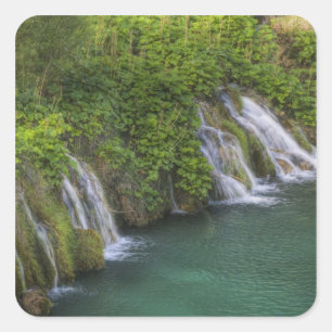Waterfall, Plitvice Lakes National Park and Square Sticker