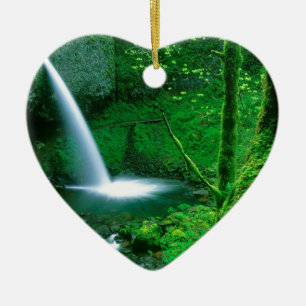 Waterfall Ponytail Columbia Gorge Ceramic Ornament