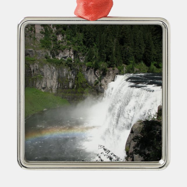 Waterfall Rainbow Metal Ornament (Front)