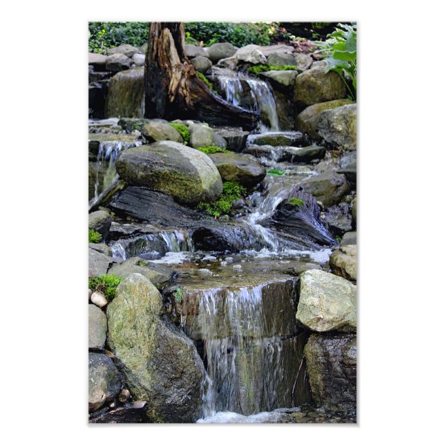 Waterfall running to the stream photo print (Front)