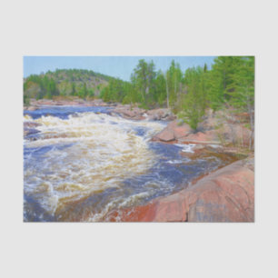 Waterfall Scenery Beautiful Green Trees Landscape Tissue Paper