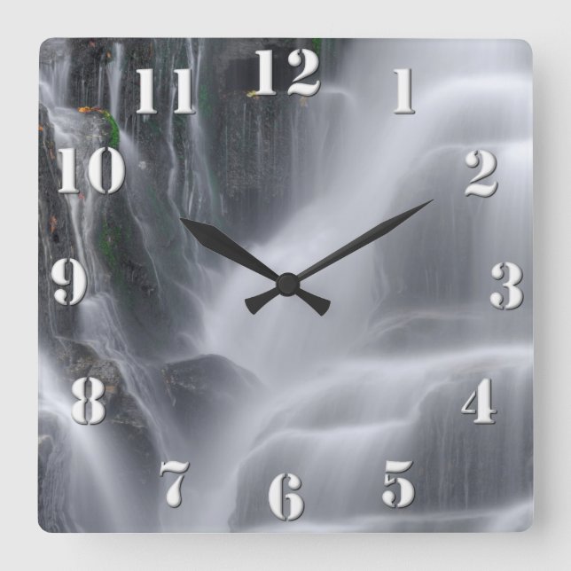 Waterfall Square Wall Clock (Front)