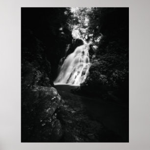 Waterfall Šum in black and white Poster
