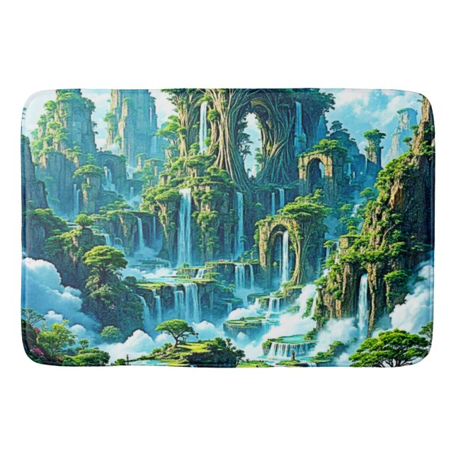 Waterfall Tree Kingdom Dream Bath Mat (Front)