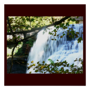 Waterfall Tropical Green Nature Name Personalize Poster