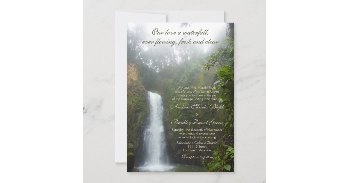 Waterfall Wedding Invitation | Zazzle