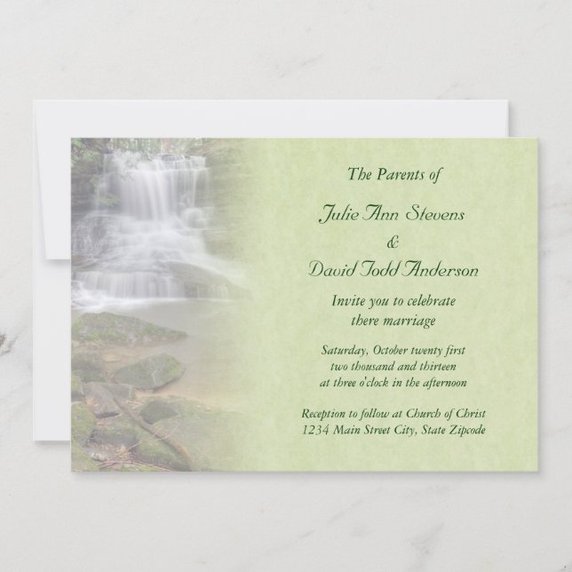 Waterfall Wedding Invitation (Front)