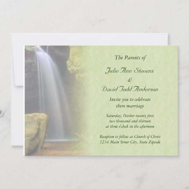 Waterfall Wedding Invitation (Front)
