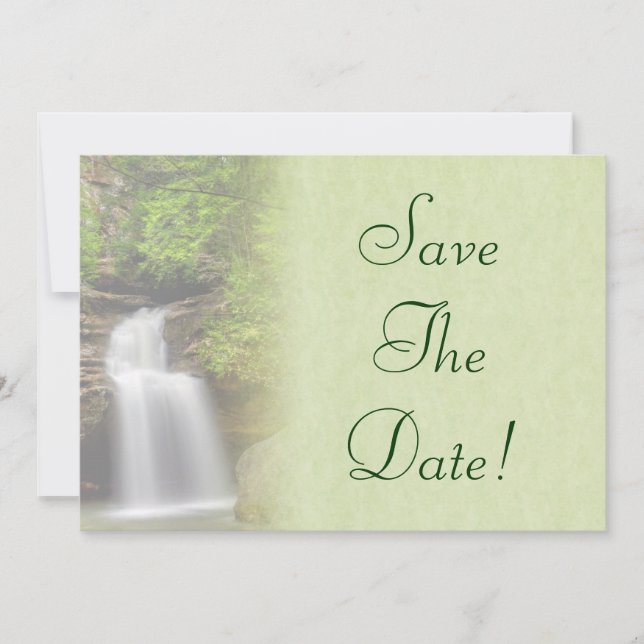 Waterfall Wedding Save The Date Invitation (Front)