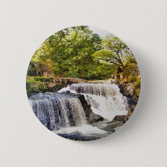 WATERFALLS 2 INCH ROUND BUTTON (Front)