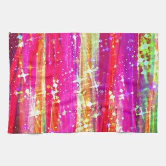 WATERFALLS Abstract Stripes Pink Purple Painting Kitchen Towel