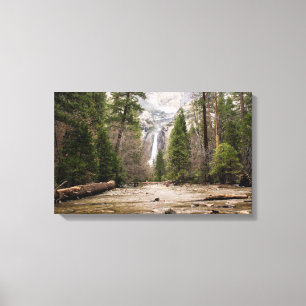 Waterfalls Ahead View Painting Canvas Print