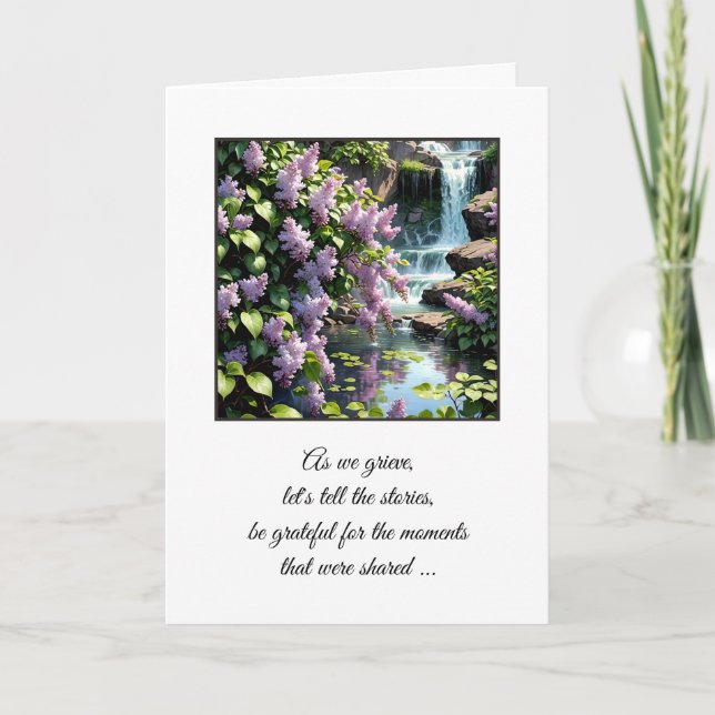 Waterfalls And Lilacs for Sympathy Card (Front)