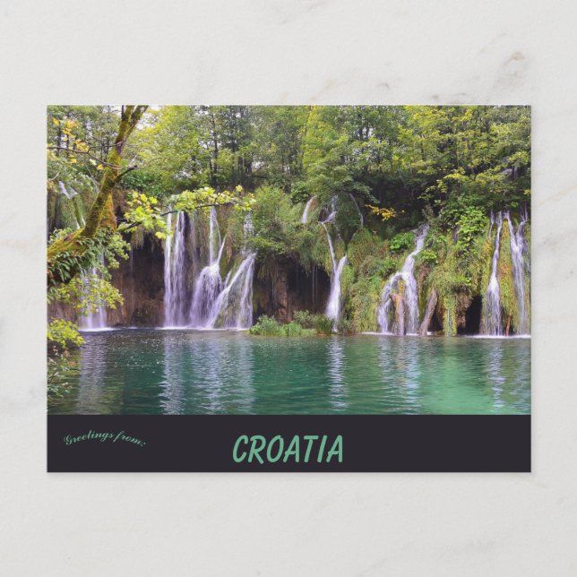 Waterfalls at Plitvice Lakes National Park Croatia Postcard (Front)