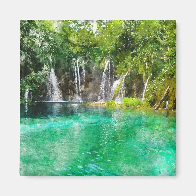 Waterfalls at Plitvice National Park in Croatia Magnet (Front)