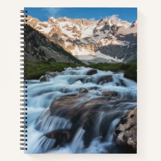 Waterfalls | Aviolo Lake, Italy Notebook (Front)