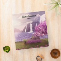 Waterfalls & Cherry Trees around a Lake