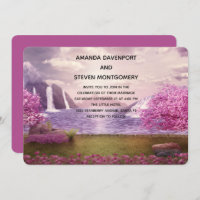 Waterfalls & Cherry Trees around a Lake Wedding