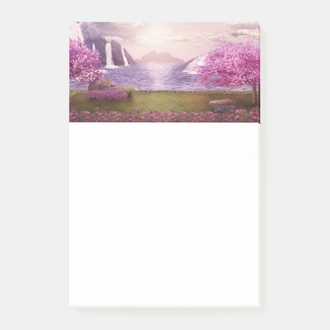 Waterfalls & Cherry Trees by a Lake Post-it Notes (Front)