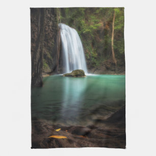 Waterfalls Erawan Waterfall, Thailand Kitchen Towel