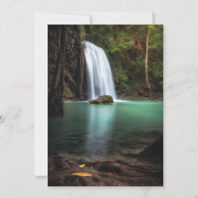 Waterfalls | Erawan Waterfall, Thailand Thank You Card (Front)