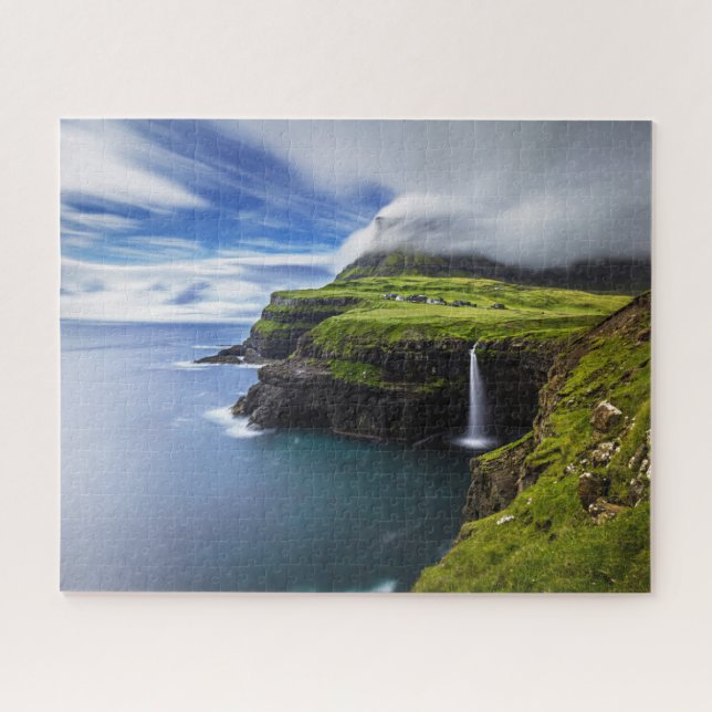 Waterfalls | Faroe Islands, Denmark Jigsaw Puzzle (Horizontal)
