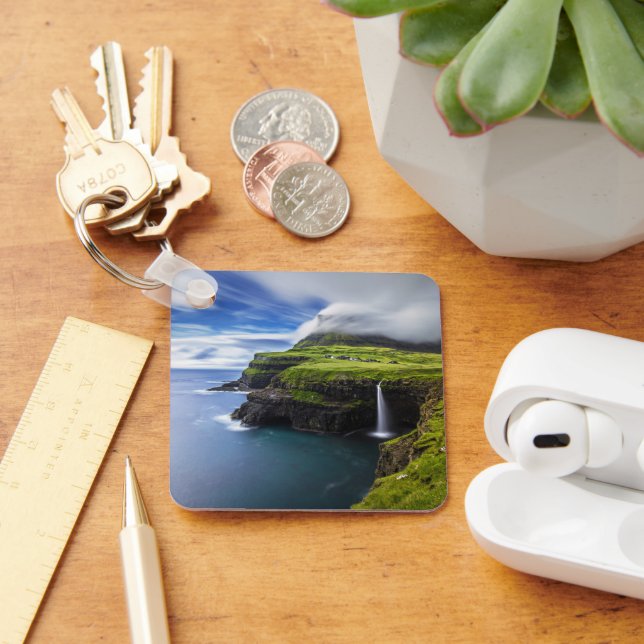 Waterfalls | Faroe Islands, Denmark Keychain (Desk)
