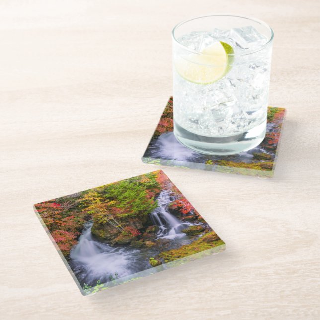 Waterfalls | Faucet Waterfalls Nikko Japan Fall Glass Coaster (Angled)