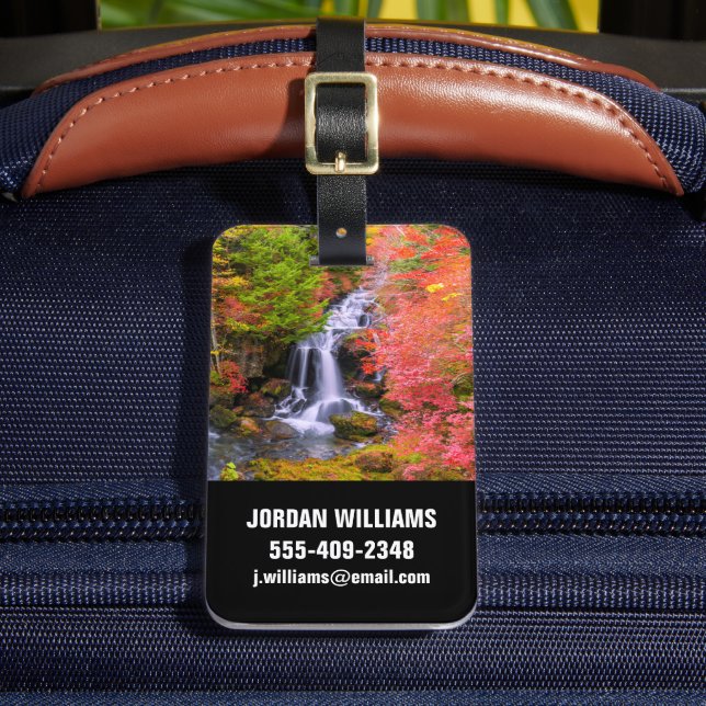 Waterfalls | Faucet Waterfalls Nikko Japan Fall Luggage Tag (Front Insitu 2)