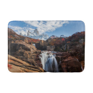 Waterfalls   Fitz Roy Mountain, Argentina Bath Mat