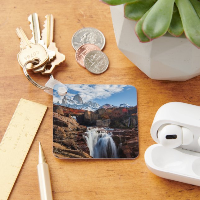 Waterfalls | Fitz Roy Mountain, Argentina Keychain (Desk)