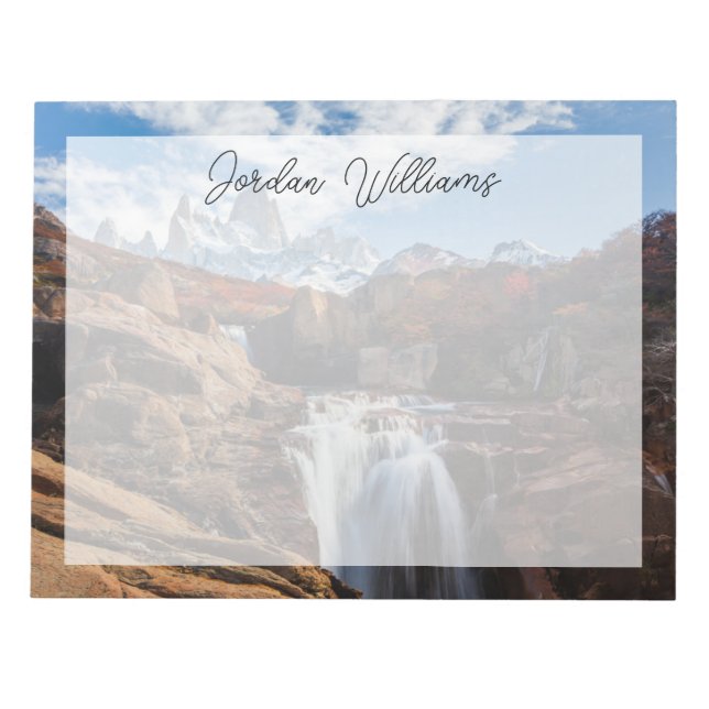 Waterfalls | Fitz Roy Mountain, Argentina Notepad (Front)