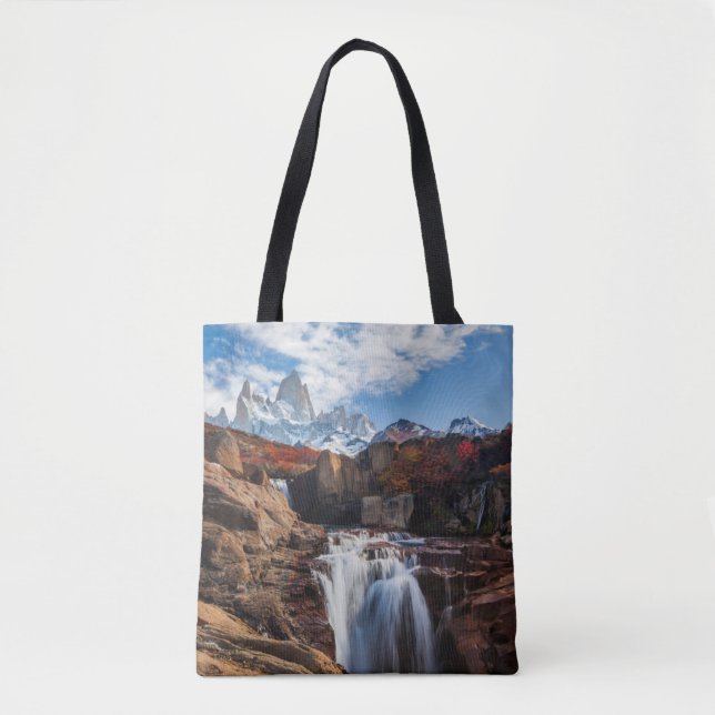 Waterfalls | Fitz Roy Mountain, Argentina Tote Bag (Front)