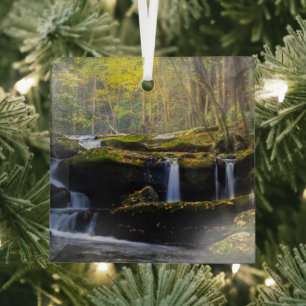 Waterfalls   Great Smoky Mountain National Park Glass Ornament