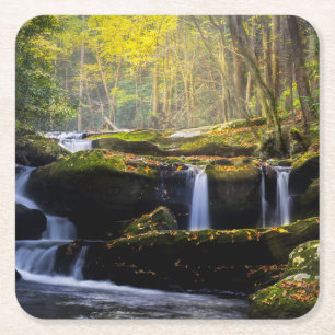Waterfalls Great Smoky Mountain National Park Square Paper Coaster