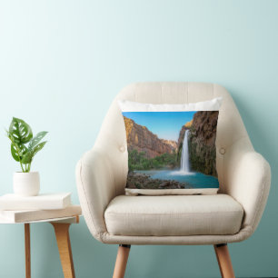 Waterfalls Havasu Falls at Sunset Throw Pillow