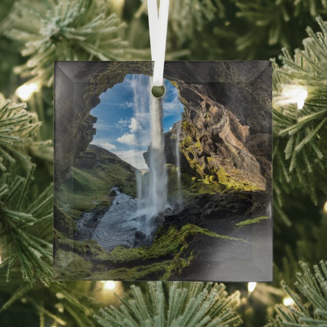 Waterfalls | Icelandic Waterfall Glass Ornament (Insitu)
